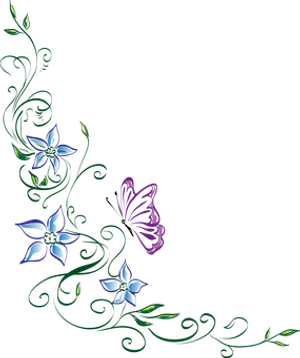 Neon Floral Butterfly Design PNG