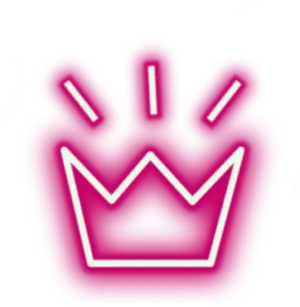 Neon Glow Crown Symbol PNG Image