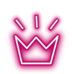 Neon Glow Crown Symbol PNG Image