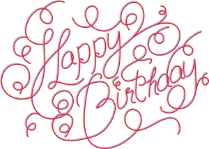 Neon Glow Happy Birthday Calligraphy PNG Image