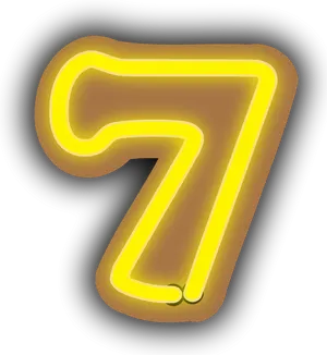 Neon Glow Number7 PNG Image