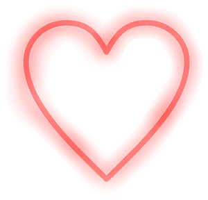 Neon Glow Red Heart PNG Image