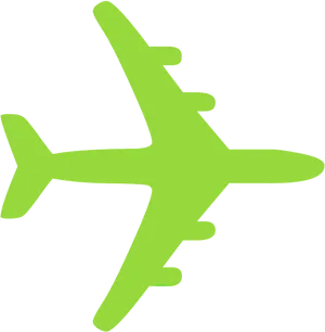 Neon Green Airplane Silhouette PNG Image