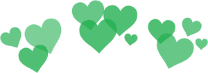 Neon Green Heart Crown Graphic PNG Image