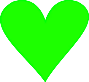 Neon Green Heart Transparent Background.png PNG Image