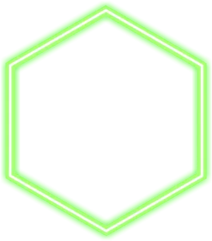 Neon Green Hexagon Outline PNG Image