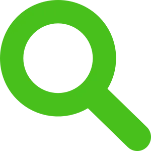 Neon Green Magnifying Glass Icon PNG Image