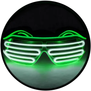 Neon Green Shutter Shades PNG Image