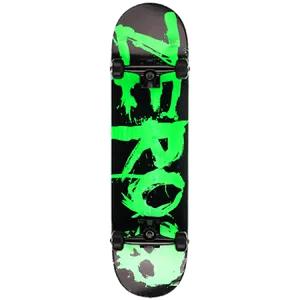 Neon Green Skateboard Graphic PNG Image