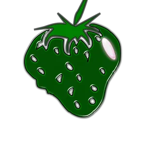 Neon Green Strawberry Illustration PNG Image