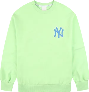 Neon Green Sweatshirtwith Yankees Logo PNG Image