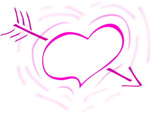 Neon Heart Arrow Clipart PNG Image