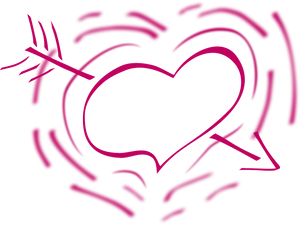 Neon Heart Arrow Tattoo Design PNG Image