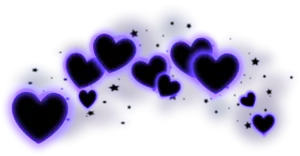 Neon Heart Crown Graphic PNG Image