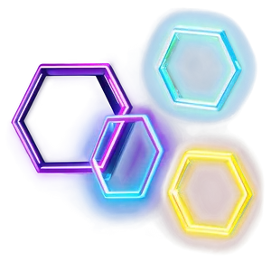 Neon Hexagon Outline PNG Orb15 PNG