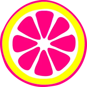 Neon Lemon Slice Graphic PNG Image