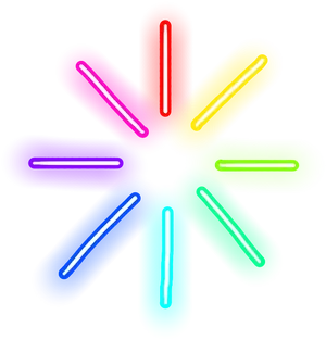 Neon Light Starburst PNG Image