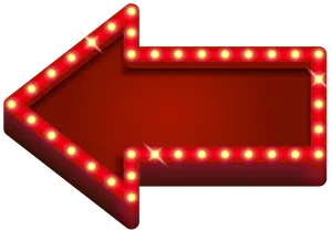 Neon Lit Red Arrow Sign PNG Image