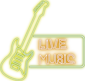 Neon Live Music Sign PNG Image