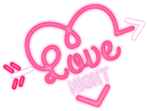 Neon Love Night Arrow PNG Image