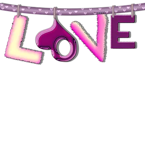 Neon Love Sign Hangingon String PNG Image