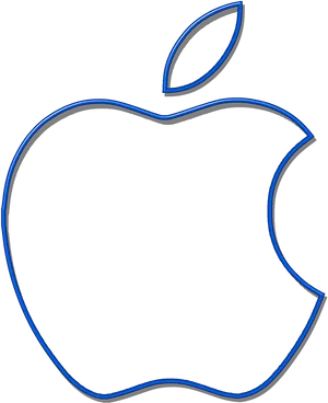 Neon Outline Apple Shape PNG Image