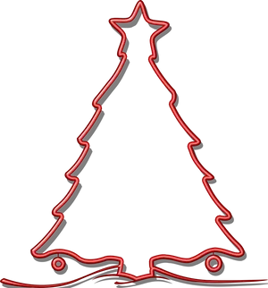 Neon Outline Christmas Tree PNG Image