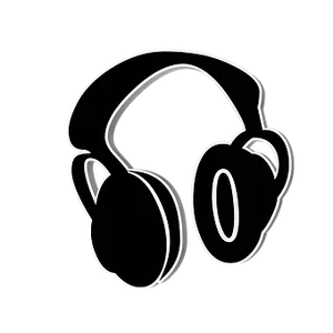 Neon Outline Headphones PNG Image