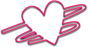 Neon Outline3 D Heart PNG Image