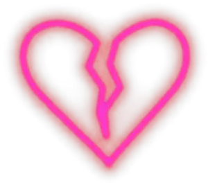 Neon Pink Broken Heart PNG Image