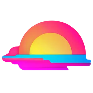 Neon Retro Sunset Design Png 06252024 PNG Image