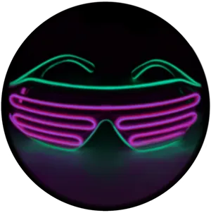 Neon Shutter Shades PNG Image