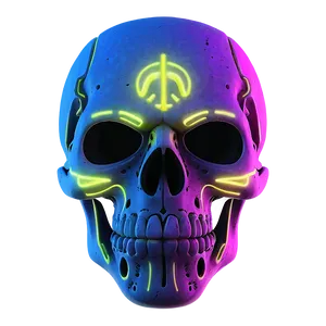 Neon Skull Face Symbol Png Cih14 PNG Image