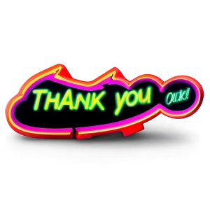 Neon Thank You Stickers Png Wes17 PNG Image