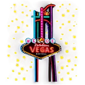 Neon Welcome Vegas Sign PNG Image