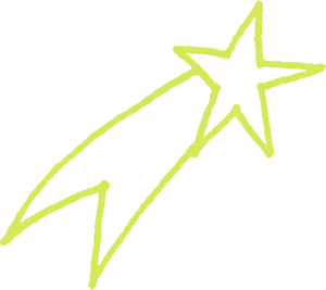 Neon Yellow Shooting Star Drawing PNG Image