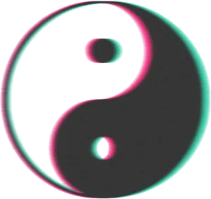 Neon Yin Yang Symbol PNG Image