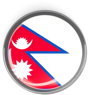 Nepal Flag Button PNG Image