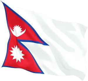 Nepal National Flag Waving PNG Image