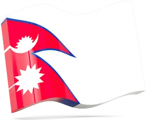 Nepal National Flag Waving PNG Image