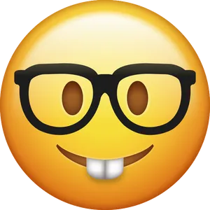 Nerdy Smiling Emoji PNG Image