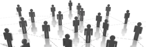 Networked3 D Figures Concept PNG Image