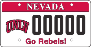 Nevada U N L V Specialty License Plate PNG Image