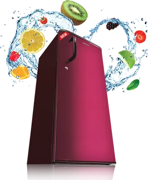 New Intex Single Door Refrigerator Freshness Splash PNG Image