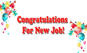 New Job Congratulations Balloons PNG Image