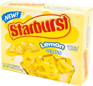 New Starburst Lemon Gelatin Box PNG Image