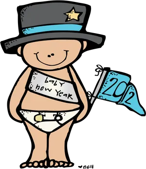 New Year Baby Cartoon2022.png PNG Image