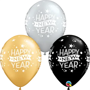 New Year Celebration Balloons PNG Image