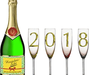 New Year Celebration Champagne2018 PNG Image