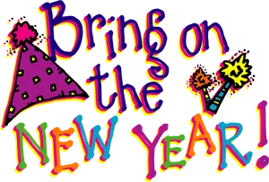 New Year Celebration Greeting PNG Image